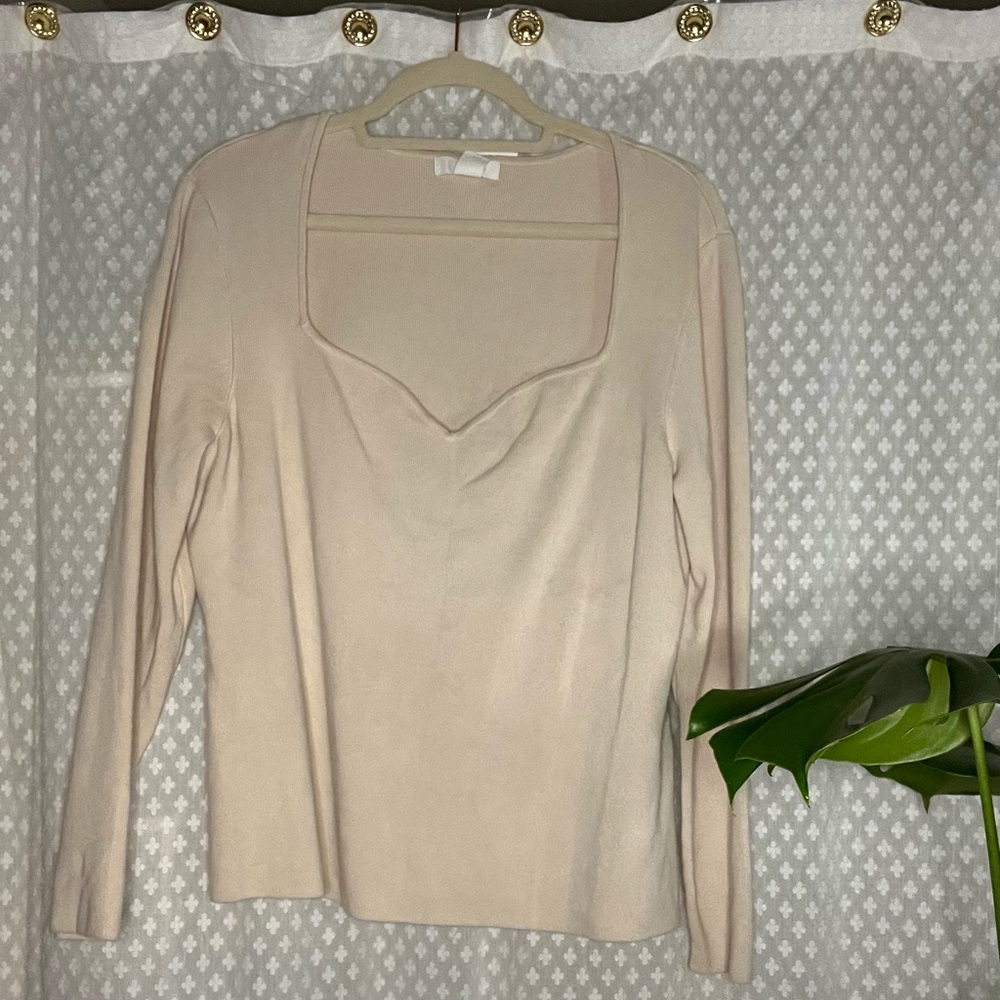 H&M Knit Sweetheart Sweater Top Plus Size